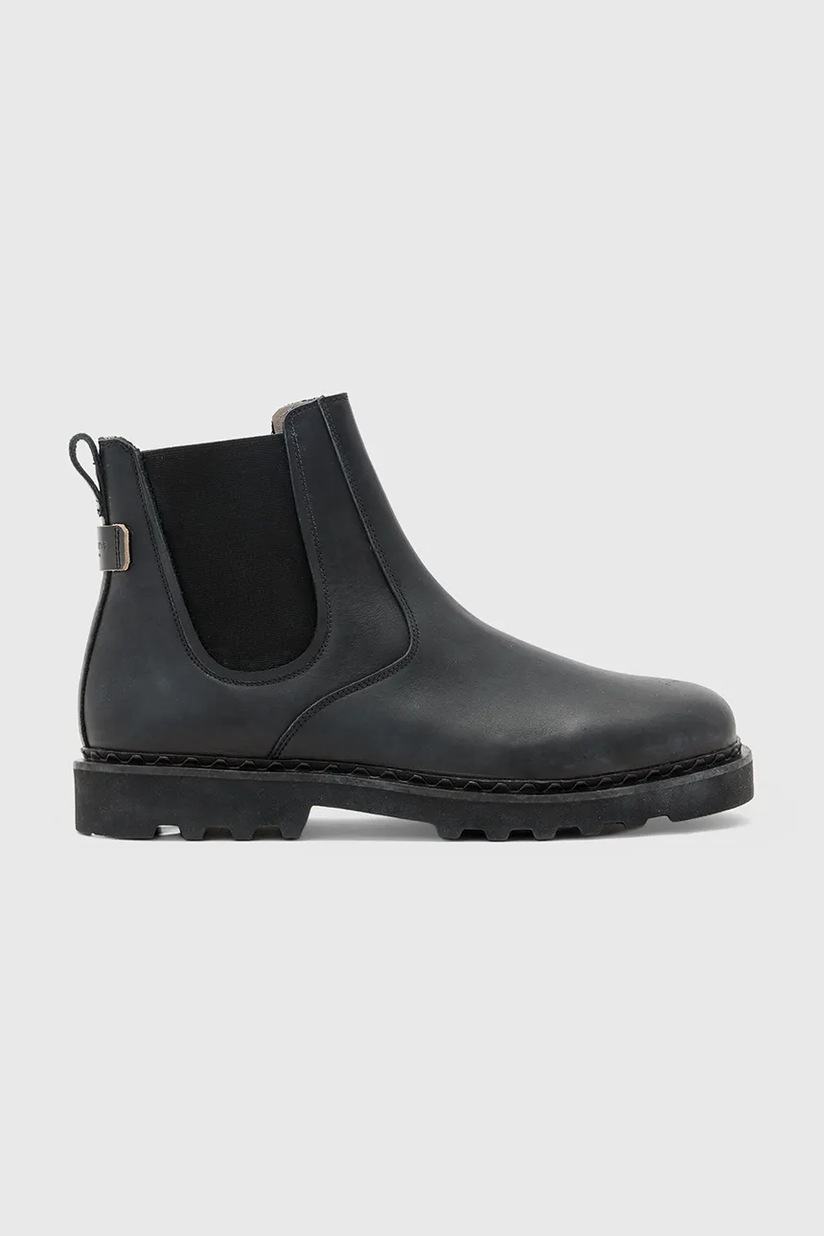 AllSaints ghete de piele Hank Biker Boot barbati, culoarea negru