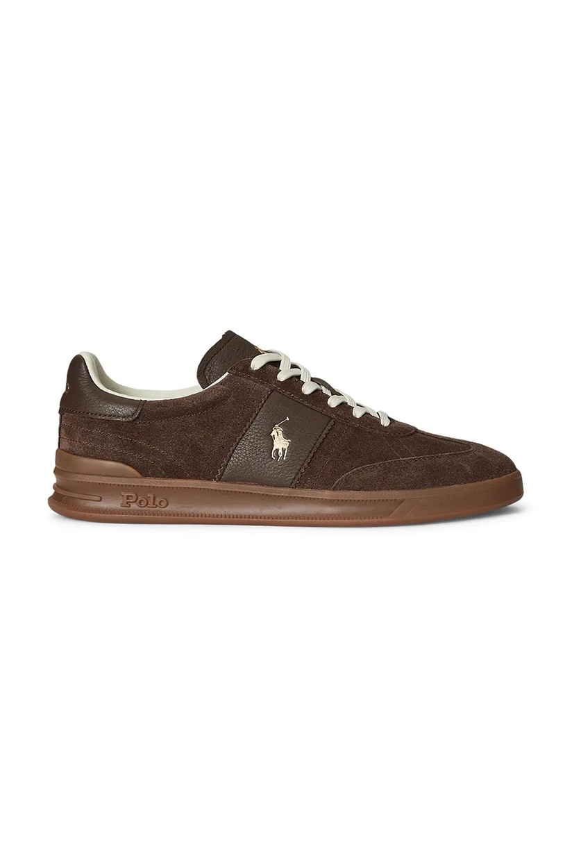 Polo Ralph Lauren leather sneakers Hrt Aera Pp brown color