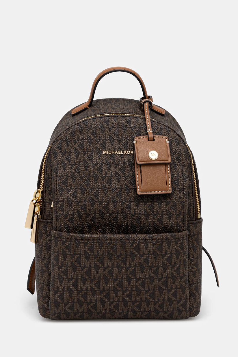 miko MICHAEL Michael Kors rucsac SABLE culoarea maro, mic, cu imprimeu