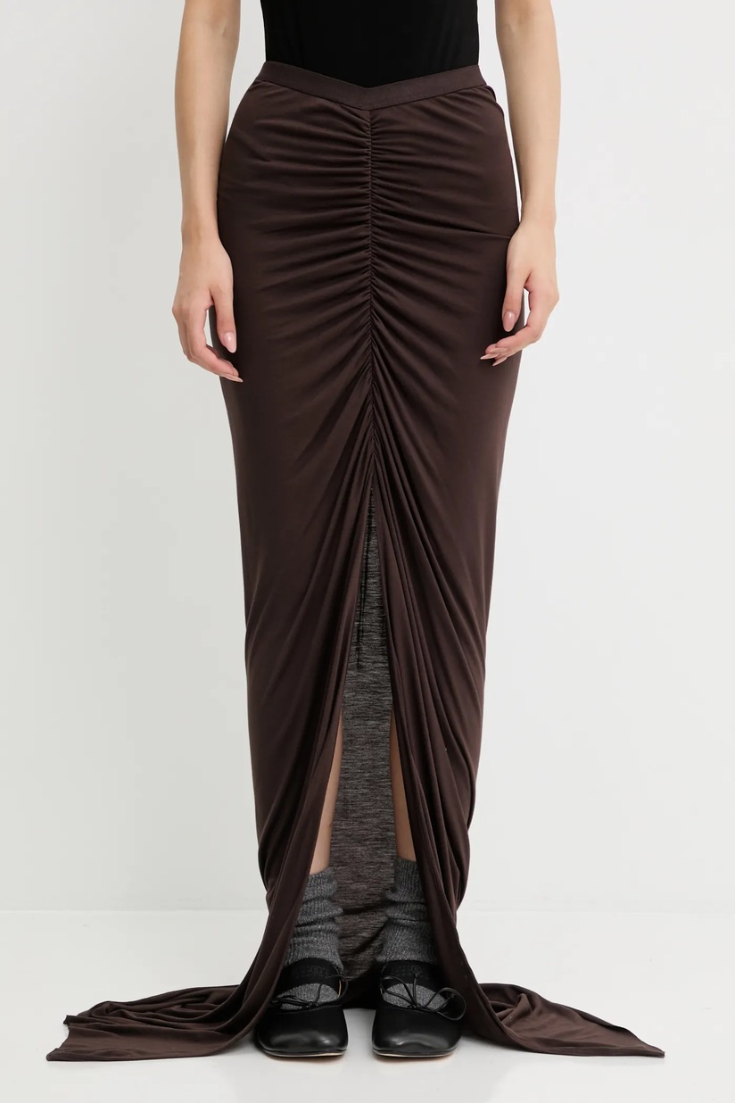Rick Owens Lilies skirt brown color LI02D5310RV at PRM US