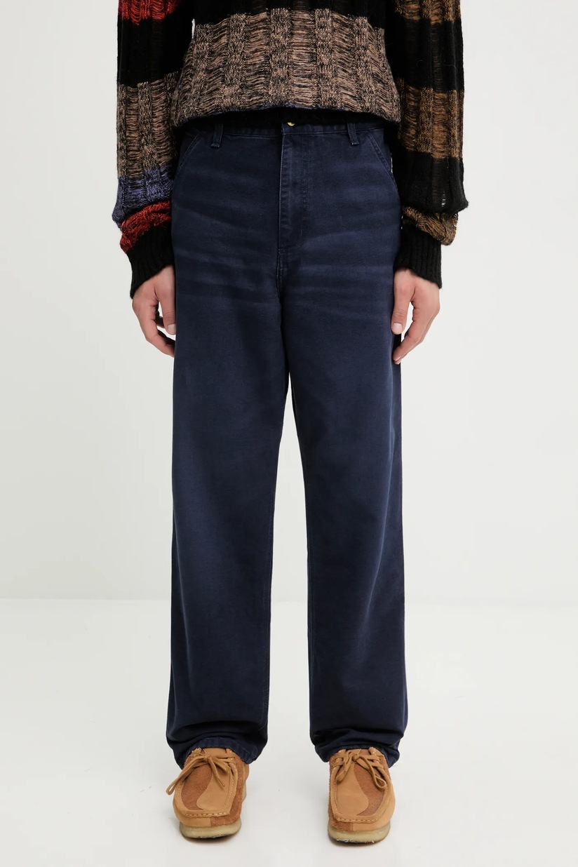 完売品ネイビーL Wash Corduroy W Knee Pant Pleated Salt Wash Corduroy Pant - Noah