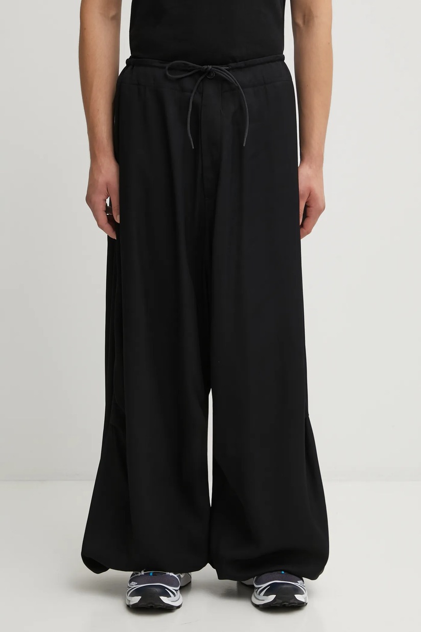Y-3 trousers Rayon Twill Wide black color smooth JX4754 at PRM US