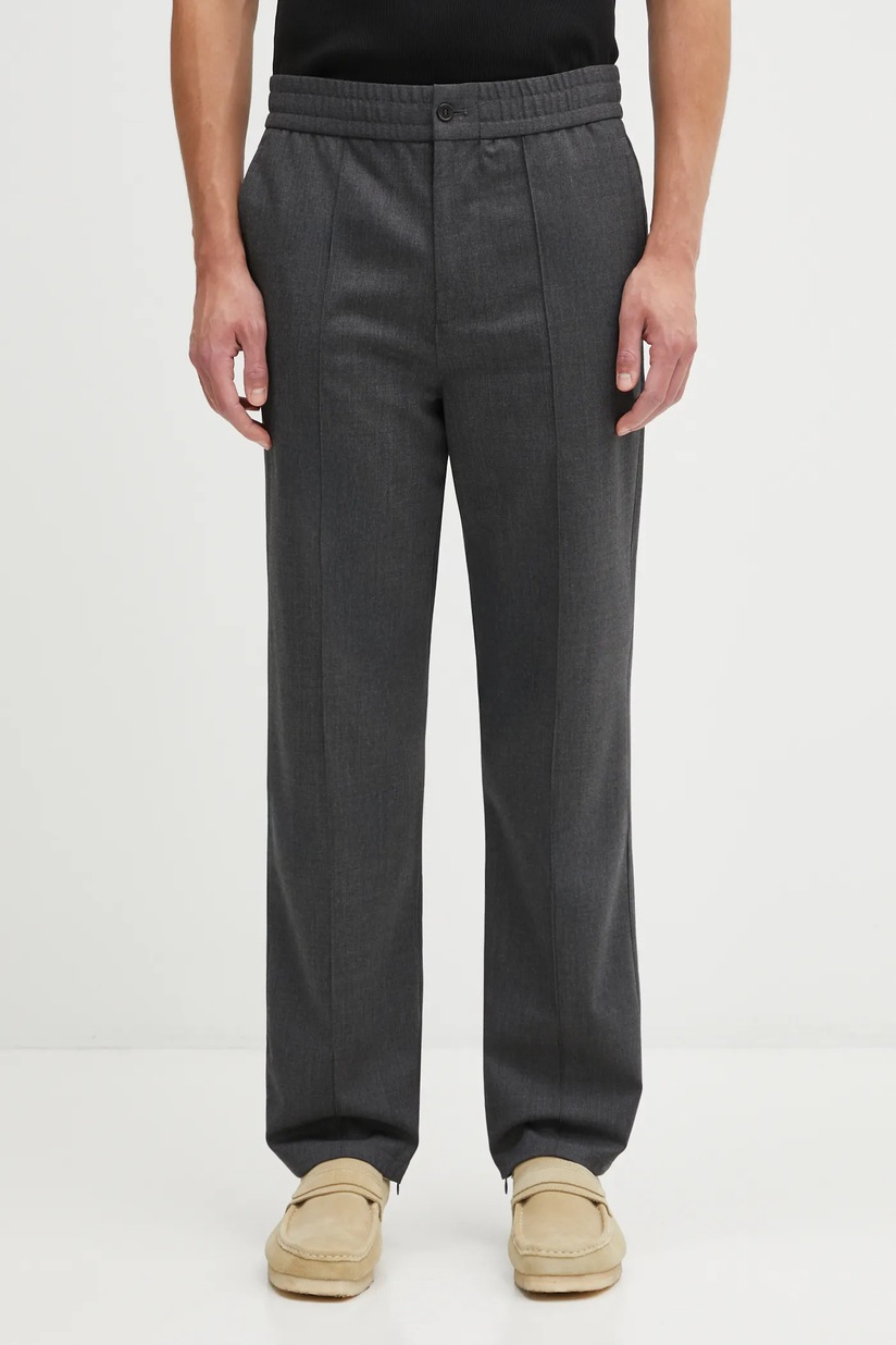 Drôle de Monsieur wool trousers Le Pantalon Cropped Flanelle gray