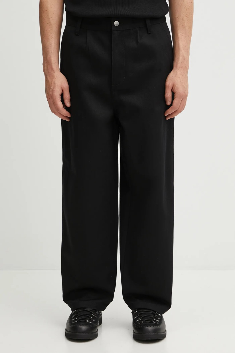 Universal Works wool blend trousers black color 31153 at PRM US