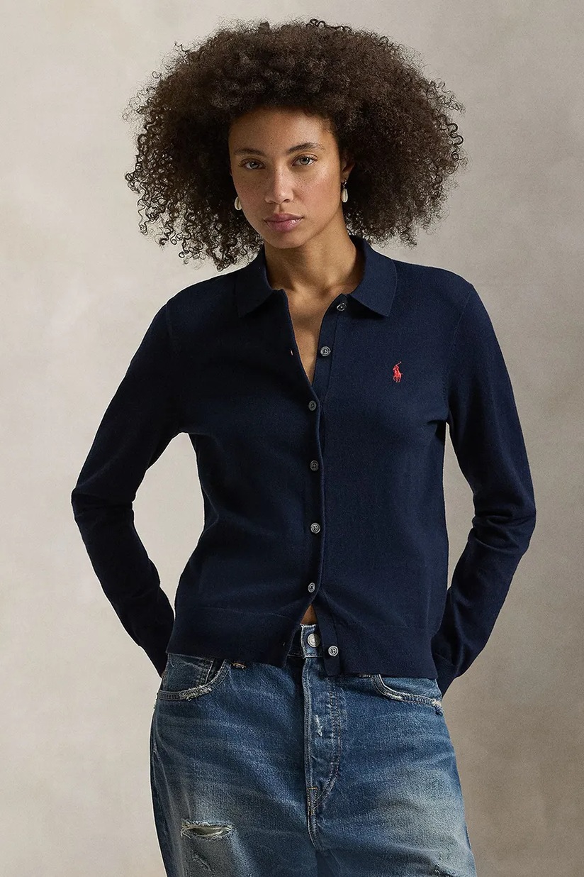 Polo Ralph Lauren cotton cardigan navy blue color 211891643 at PRM US