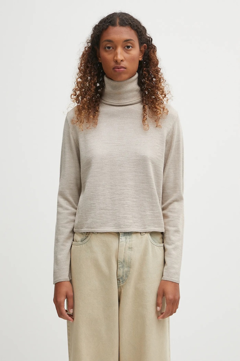 Maison Kitsuné wool blend jumper Dressed Fox Intarsia Wool beige