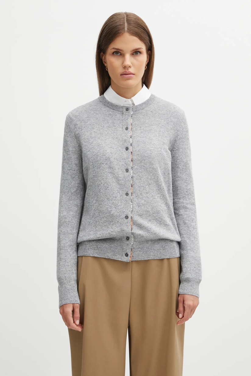 Barbour アーガイル カーディガン グレー Barbour cardigan with wool blend Pendle Knitted Cardigan PRM EU