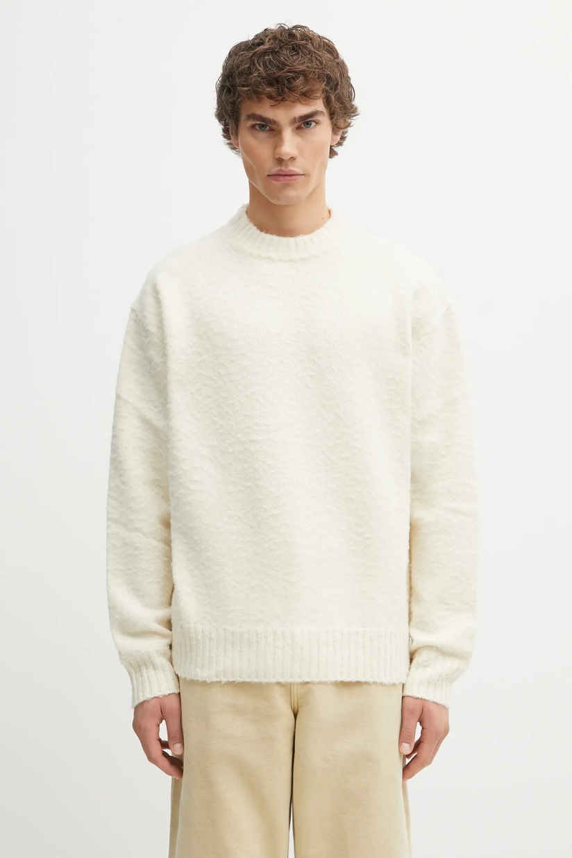 PAMEO POSE  HIGH NECK MIX KNIT TOP ホワイト womens-piuma-cashmere-mock-