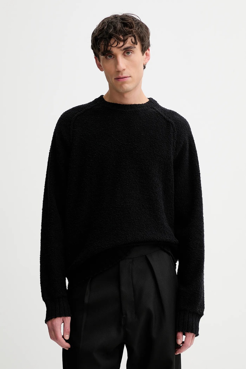Хлопковый свитер adidas Originals P Ess Knit Crew цвет чёрный