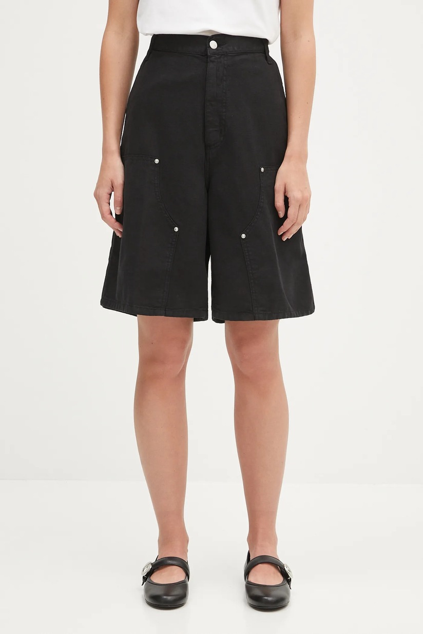 Carhartt WIP linen blend shorts W' Branford Double Knee black