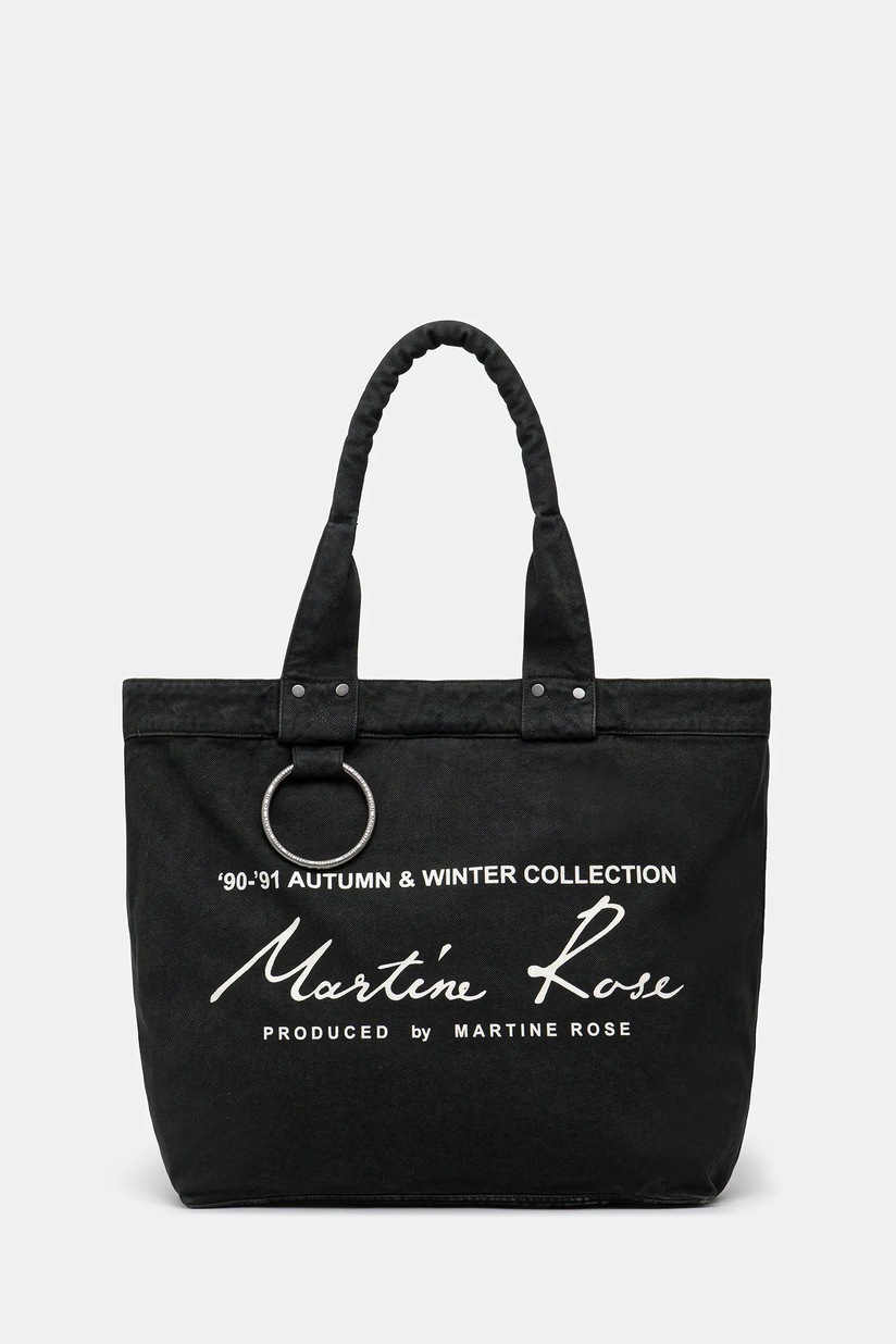 Martine Rose cotton handbag Bondage Tote Bag green color