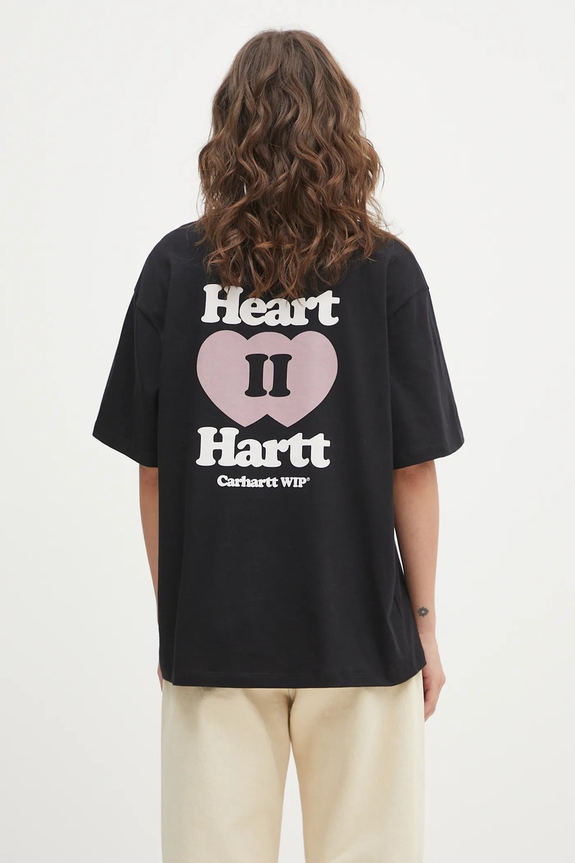 GANNI cotton t-shirt Heavy Cotton Drop Shoulder Heart PRM EU