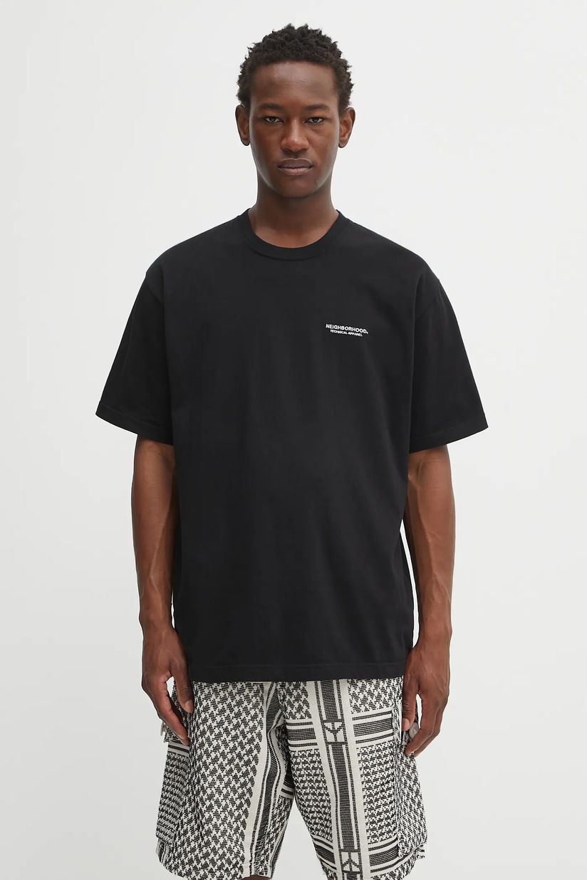 NEIGHBORHOOD shirt solid-color hawaiian shirt ss white color