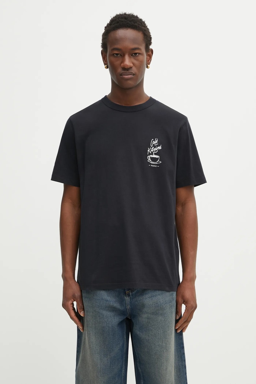 MM6 Maison Margiela cotton t-shirt black color with an application