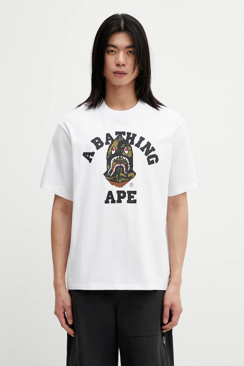 A Bathing Ape cotton t-shirt I Love Bape men's white color with a