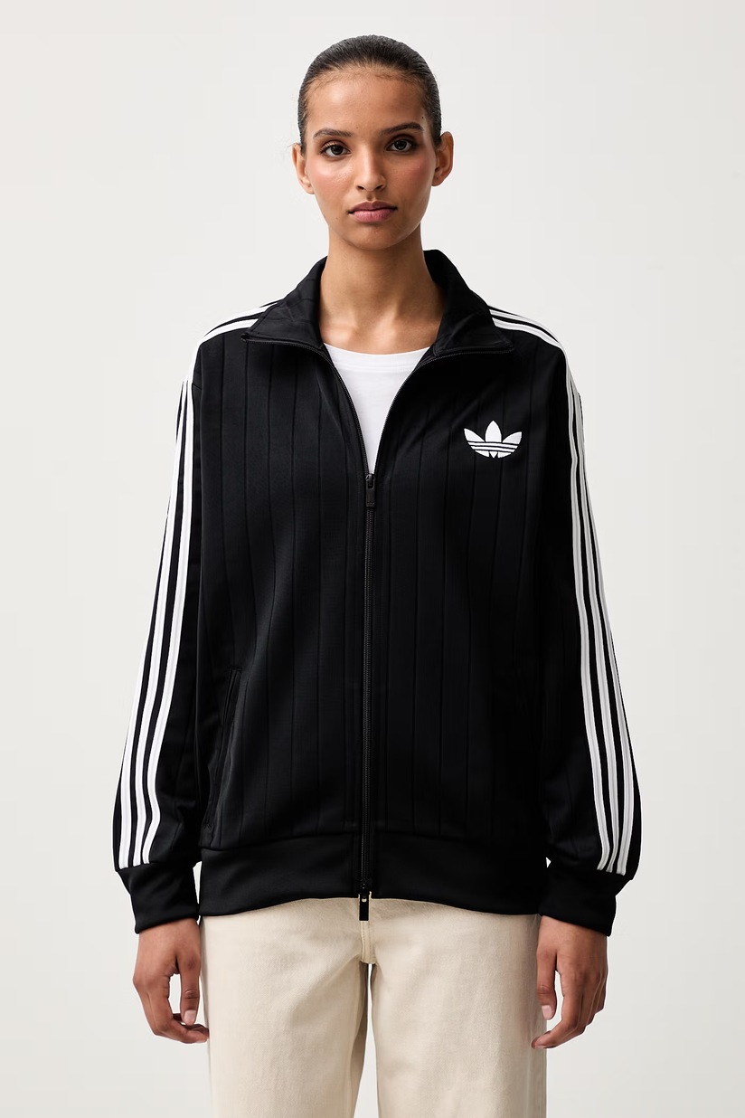 adidas Originals кофта на застёжке для женщин Firebird чёрная