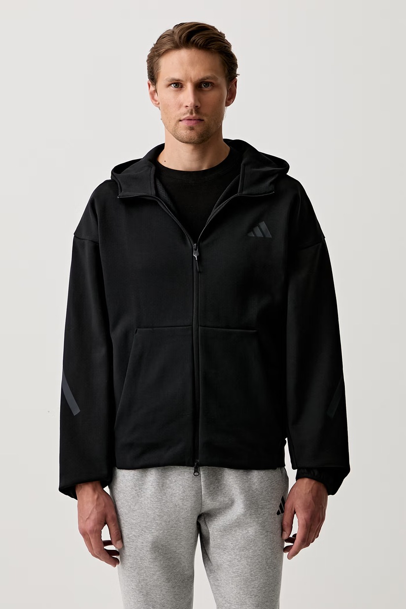 adidas кофта на замке для мужчин с хлопком Z.N.E. чёрная KF3827