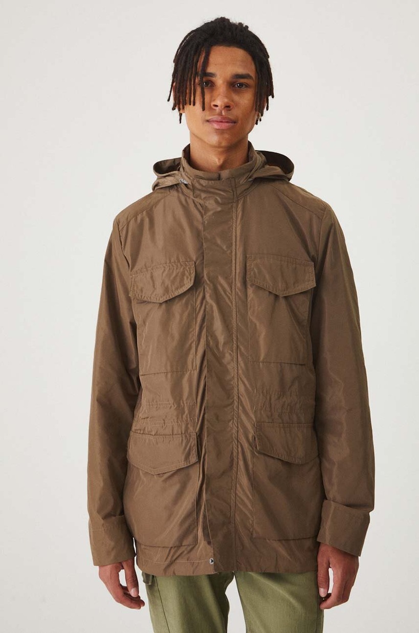 Kurtka bomber męska z imitacji zamszu kolor beżowy - MEDICINE