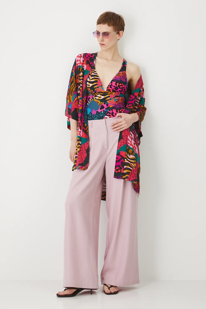 Kimono damskie wzorzyste kolor multicolor - MEDICINE