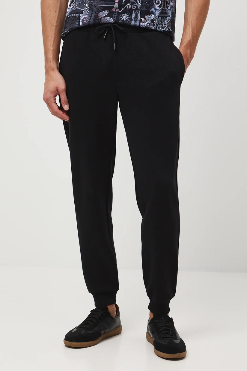 メンズウェア OBSIDIAN Fleece Switching Pants Spodnie męskie jogger z dzianiny interlock kolor czarny