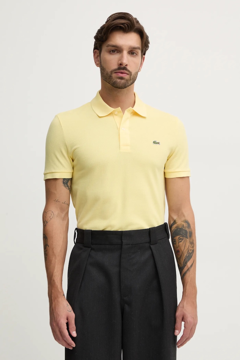 Lacoste cotton polo shirt L1212 HLL yellow color at PRM US Lacoste cotton polo shirt L1212 HLL yellow color at PRM US