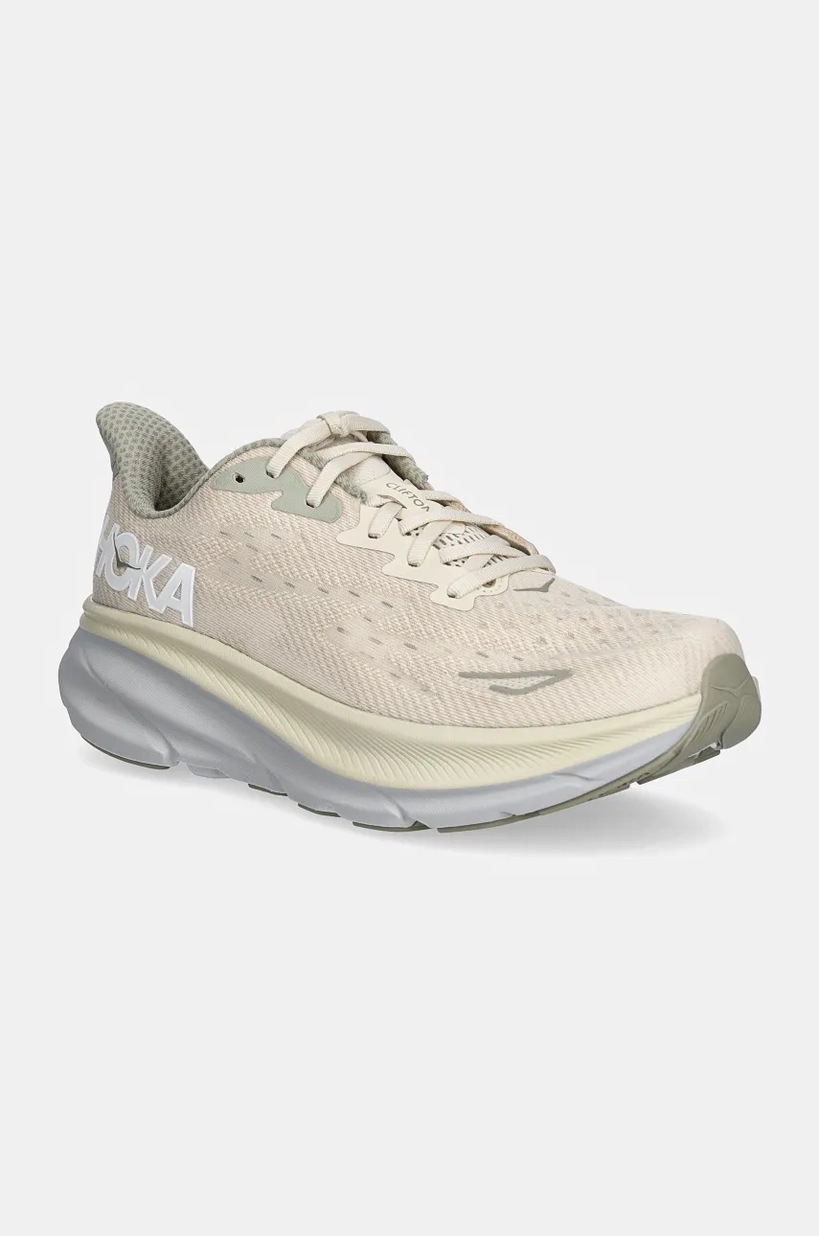 Hoka One One running shoes Clifton 9 beige color at PRM US