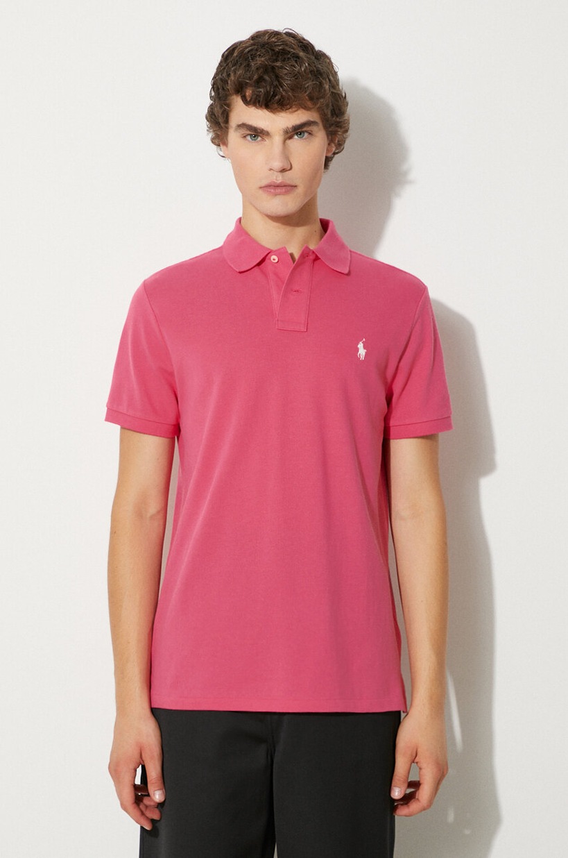 Polo Ralph Lauren cotton polo shirt pink color smooth at PRM US