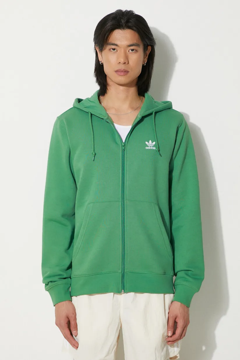 adidas Originals bluza barbati culoarea verde cu glug neted IR7841 pe PRM