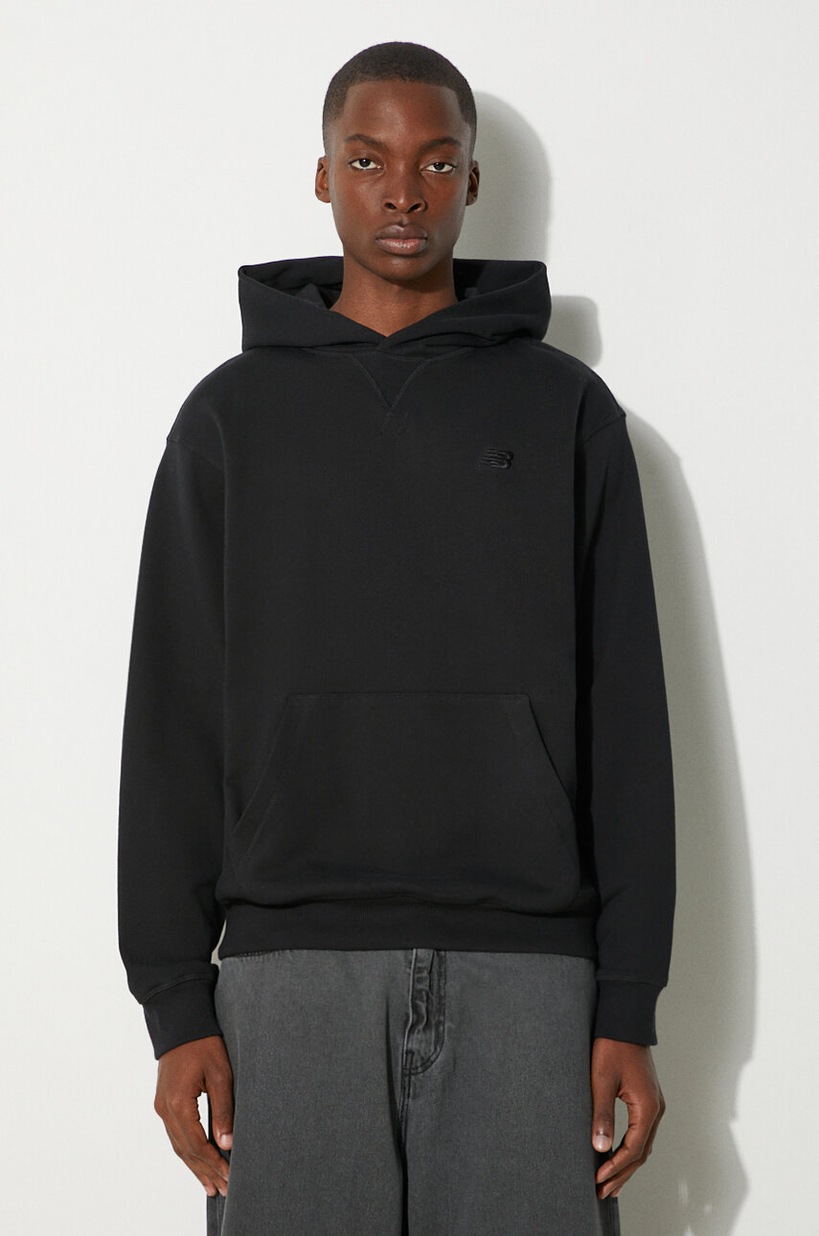 【関税&送料込】New Balance Black Cotton Sweatshirt New Balance cotton sweatshirt PRM EU