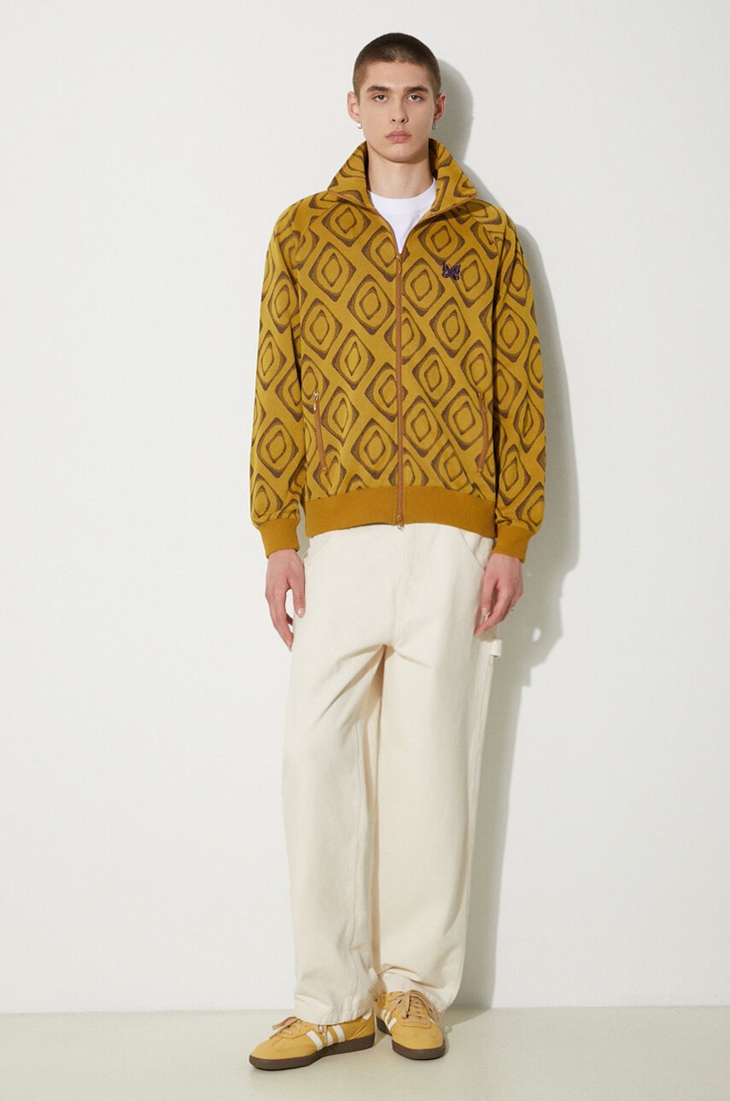 トップス needles track crew neck shirt yellow トップス needles track crew neck shirt yellow 代購】NEEDLES