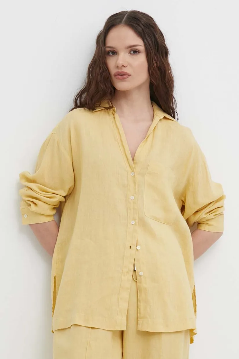 United Colors of Benetton camicia di lino acquista su Answear ANSWEAR