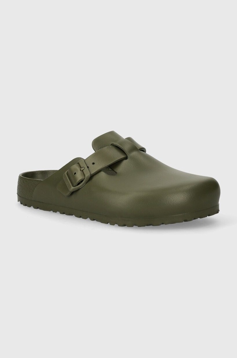 Замшевые шлепанцы Birkenstock Boston цвет зелёный 1025788 | ANSWEAR.ua Замшевые шлепанцы Birkenstock Boston цвет зелёный 1025788 | ANSWEAR.ua