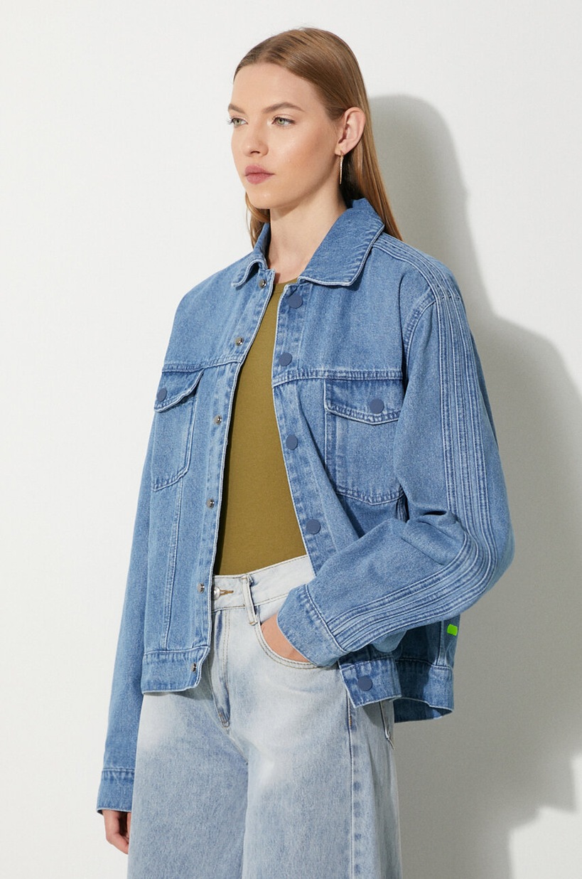 adidas Originals denim jacket women's blue color IS1742 at PRM US