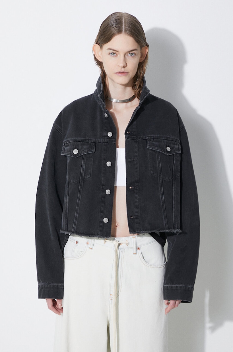 MM6 Maison Margiela denim jacket women's black color S52AM0285 at