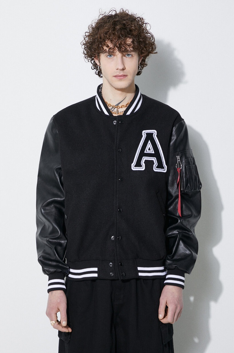 Alpha Industries bomber jacket MA-1 TT men's black color