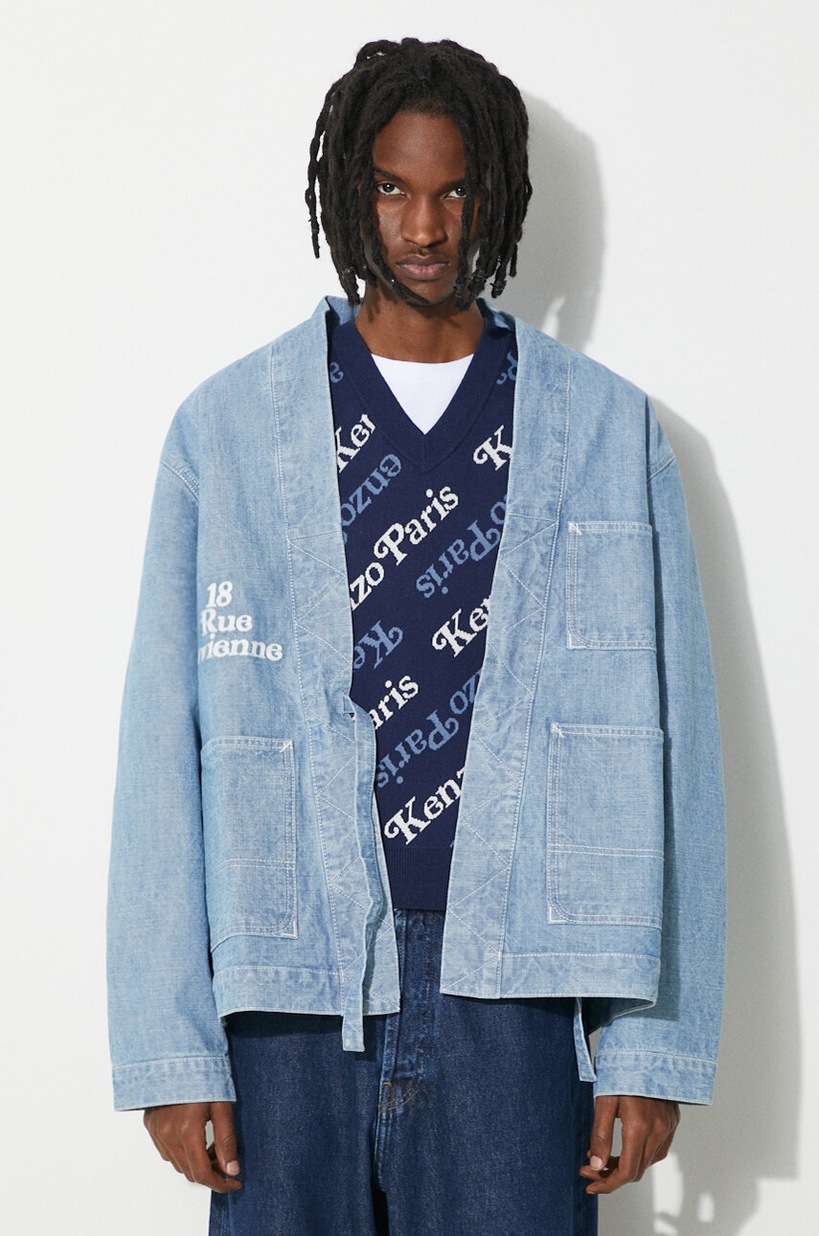 Kenzo denim jacket by Verdy Kimono men's blue color FE55DM1426H4