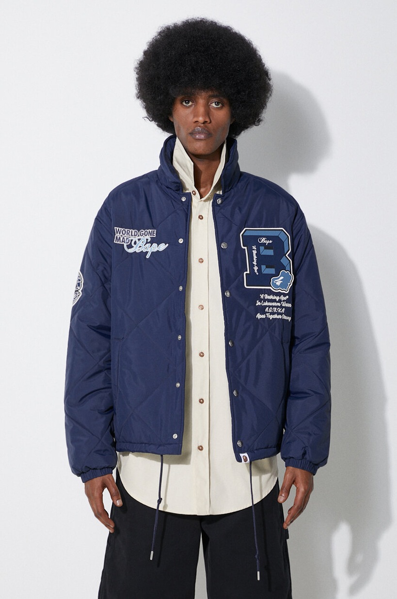 A Bathing Ape cotton jacket A Bathing Ape Logo Check Pattern