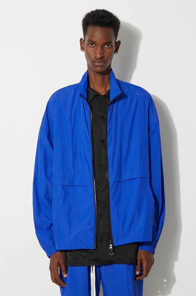 MKI MIYUKI ZOKU jacket Crinkle Nyon Track Jacket men's blue color