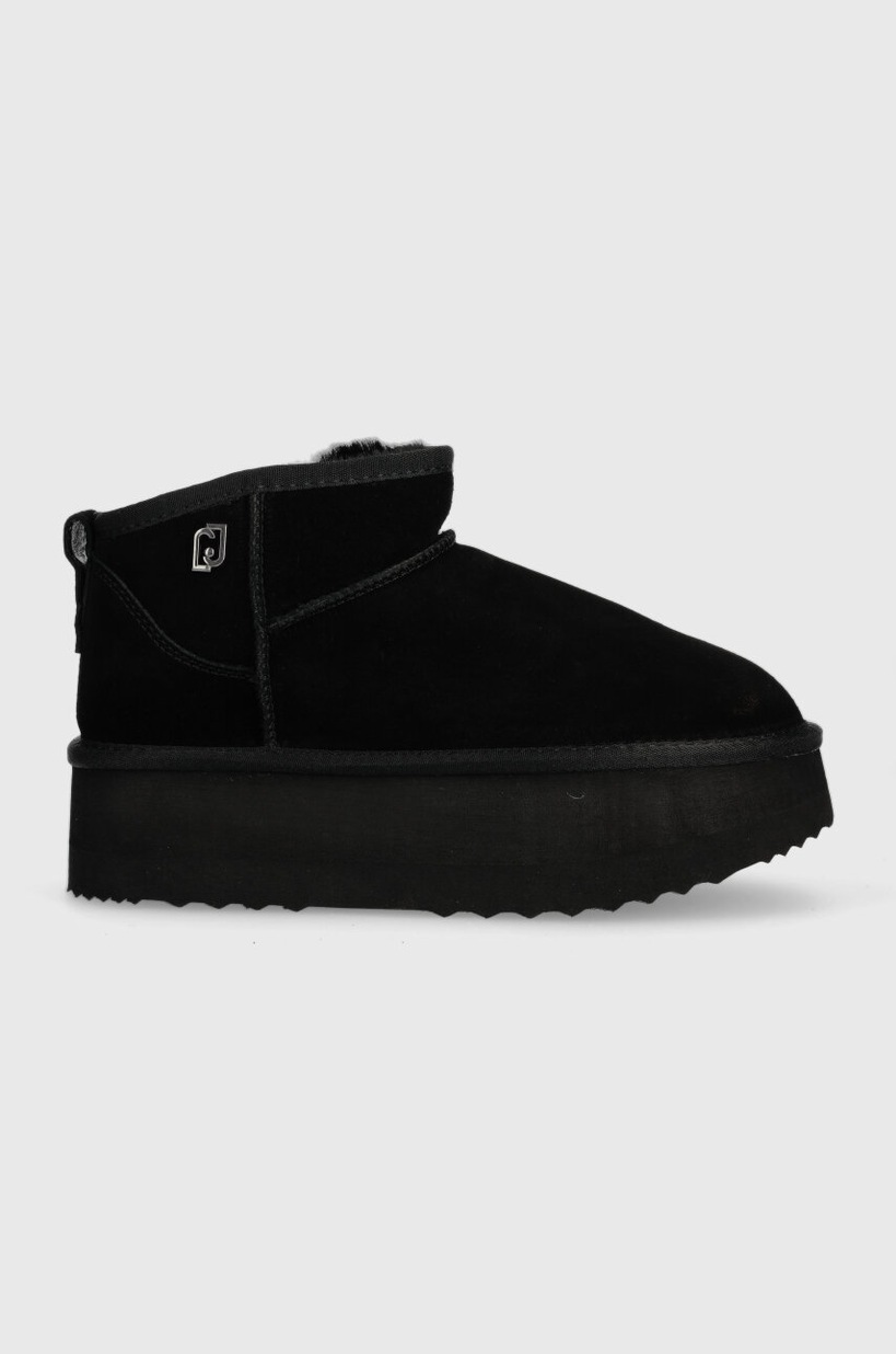 Замшевые сапоги UGG W Classic Ultra Mini Platform цвет чёрный
