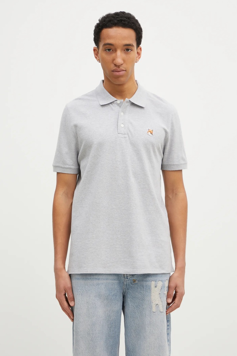 Tシャツ・カットソー MAISON KITSUNE SS24 COTTON POLO (MM00202KJ7010_P357) MAISON KITSUNE メゾンキツネ ポロシャツ BOLD FOX HEAD PATCH