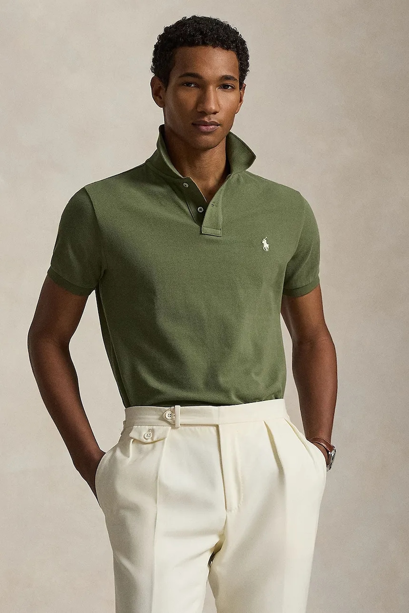 Polo Ralph Lauren cotton polo shirt men's green color smooth Polo Ralph Lauren cotton polo shirt men's green color smooth