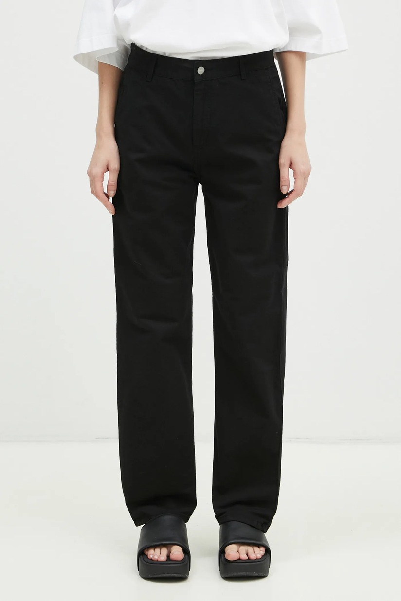 Carhartt WIP cotton trousers Pierce Pant Straight black color