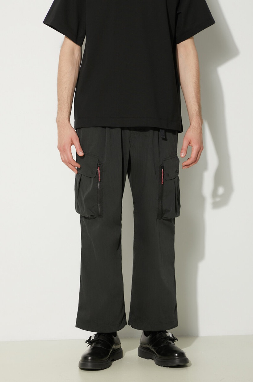 Nanga trousers Hinoc Ripstop Field Cargo Pants men's black color