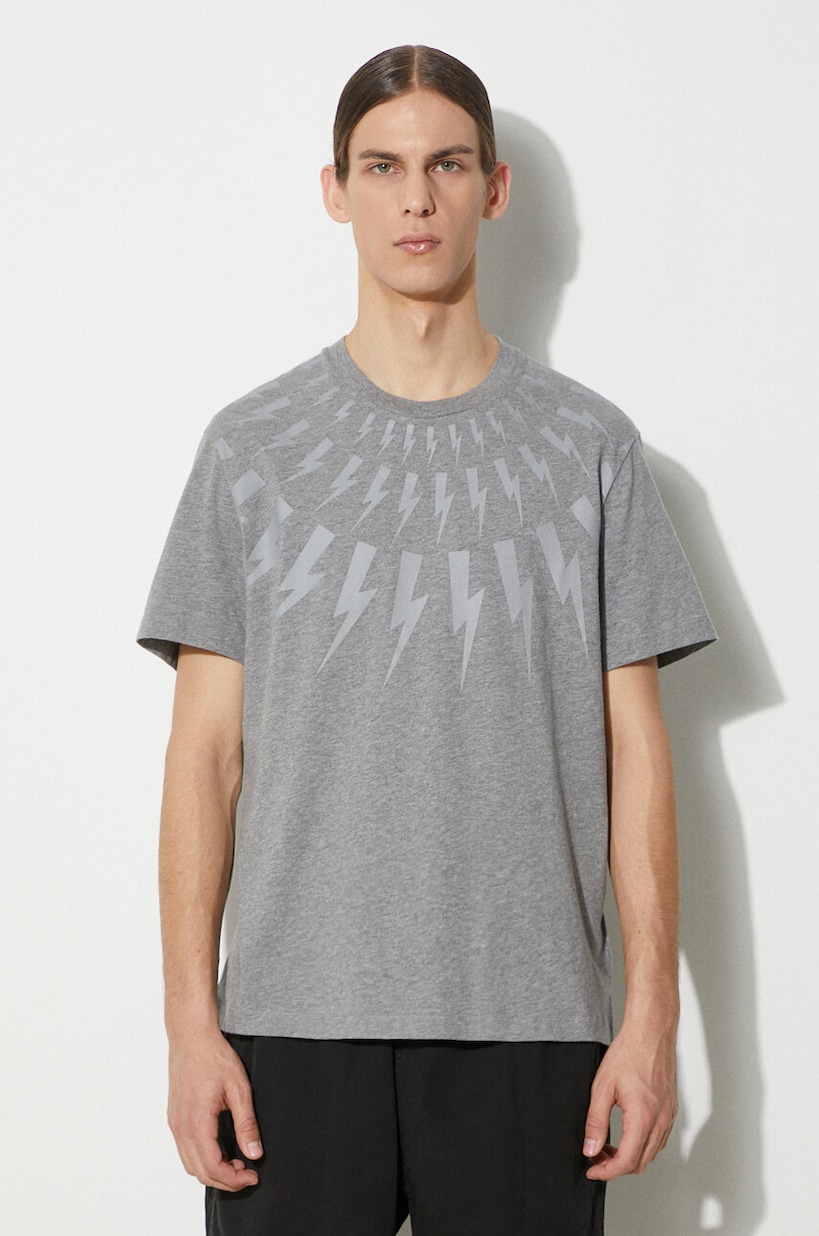 NEIL BARRETT｜ (Slim Cupid T-Shirt (MY70198A Y525 495N)) Neil Barrett cotton t-shirt Slim Cupid men's black color
