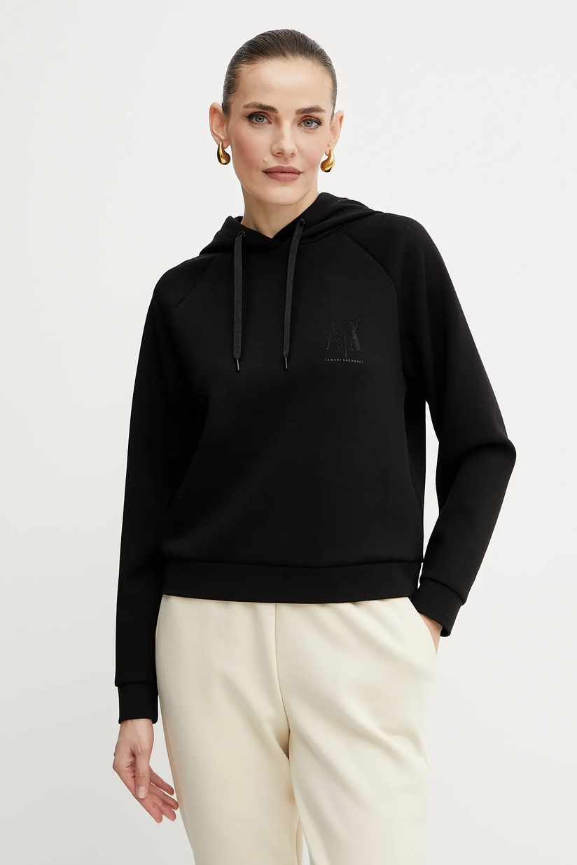 Кофта Armani Exchange женская цвет чёрный узор 8NYMLG YJE5Z