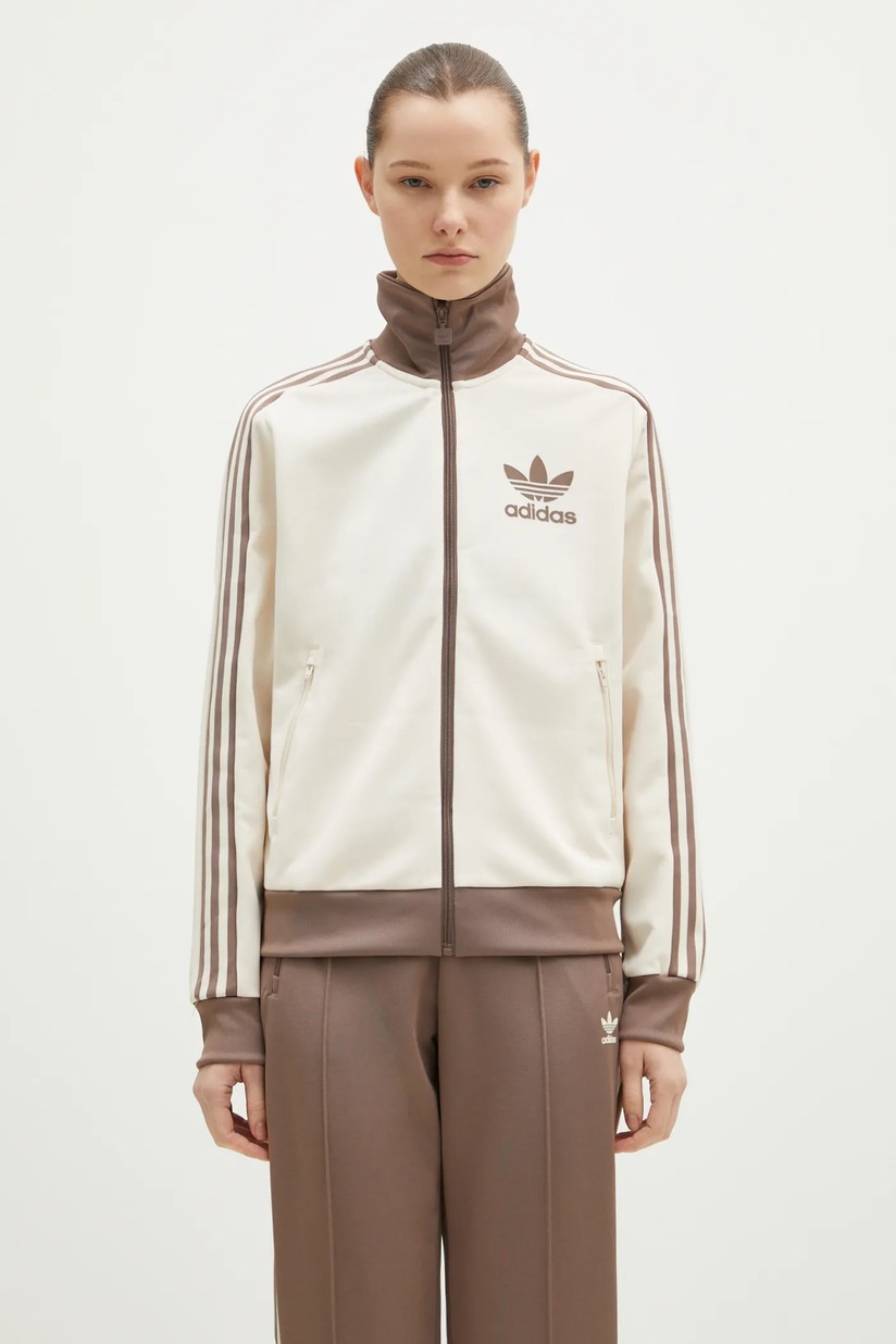 adidas Originals sweatshirt Adicolor women's beige color with an
