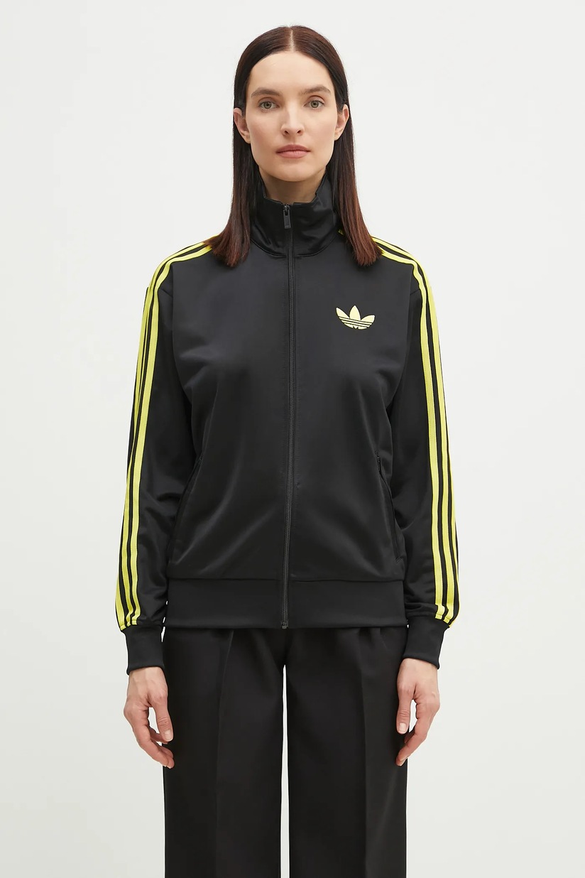 adidas Originals sweatshirt Spacer 3S Fz black color hooded smooth