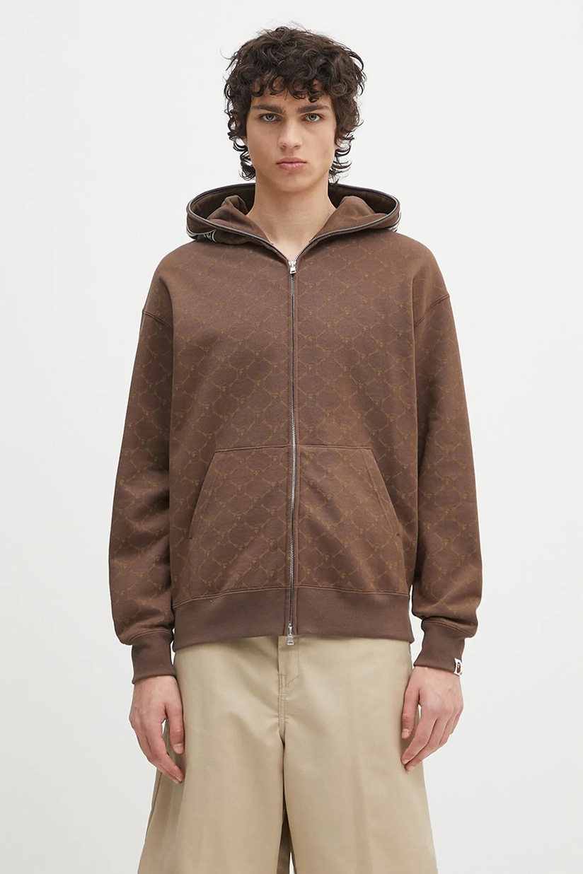 【新品】clastellar Cla logo sweat ／ brown Graphic Logo Sleeve Hooded Sweatshirt CA6272