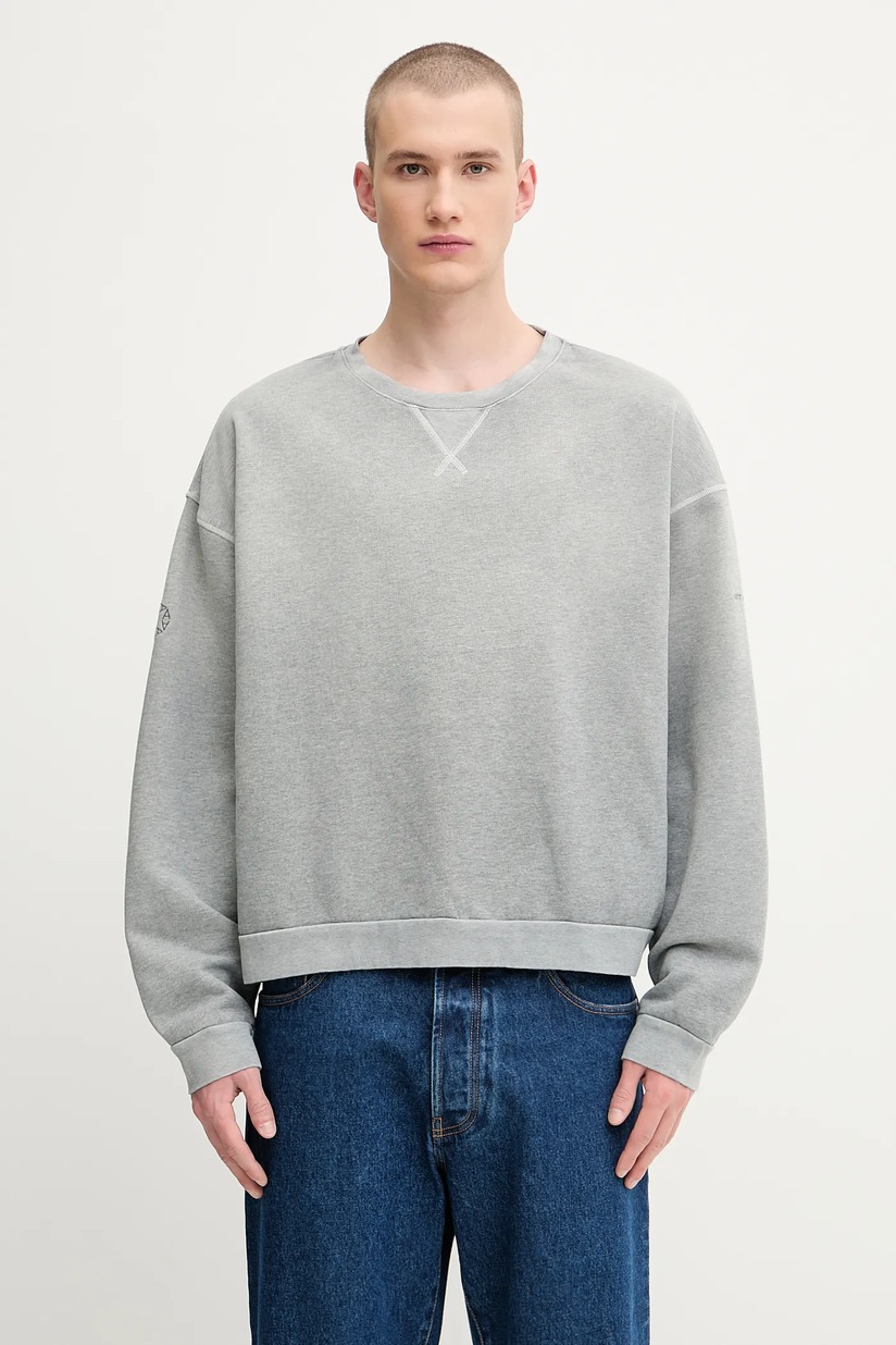 1017 ALYX 9SM cotton sweatshirt Garment dye boxy crewneck gray