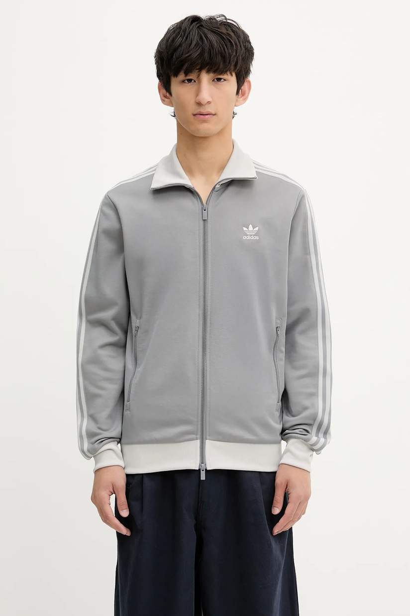 adidas Originals sweatshirt Classic Track Top gray color with an